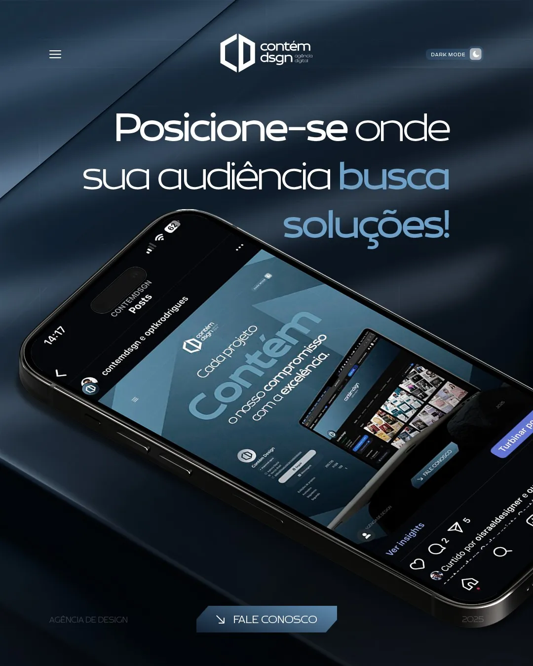 Post "Posicione-se onde sua audiência busca soluções", criado pela Contém Design
