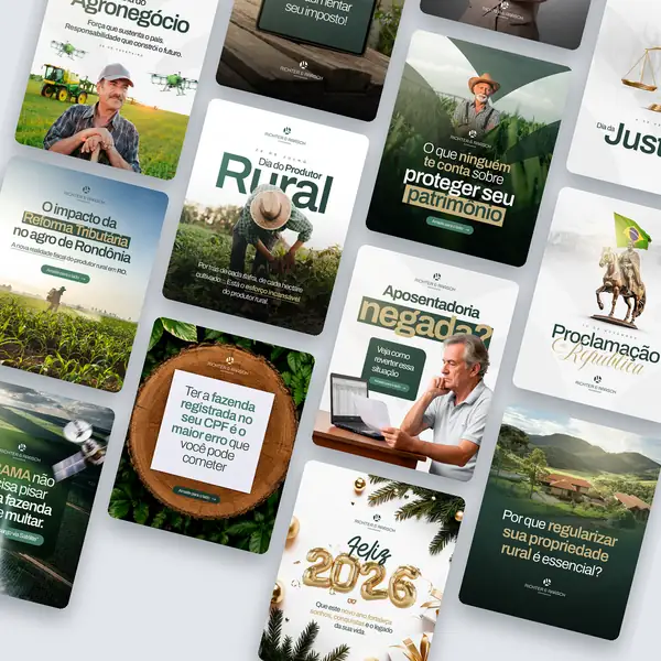 Richter & Raasch: artes para redes sociais criado pela Contém Design