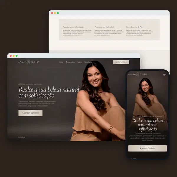 Dra. Amanda Beatriz: site criado pela Contém Design