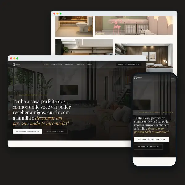 Geisi Interiores: site criado pela Contém Design