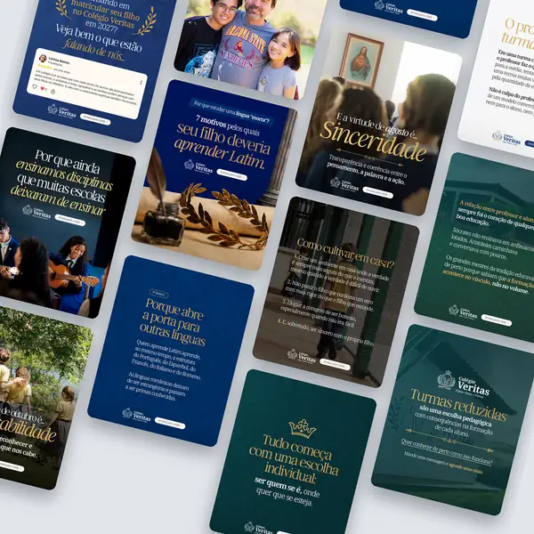 Veritas: artes para redes sociais criado pela Contém Design