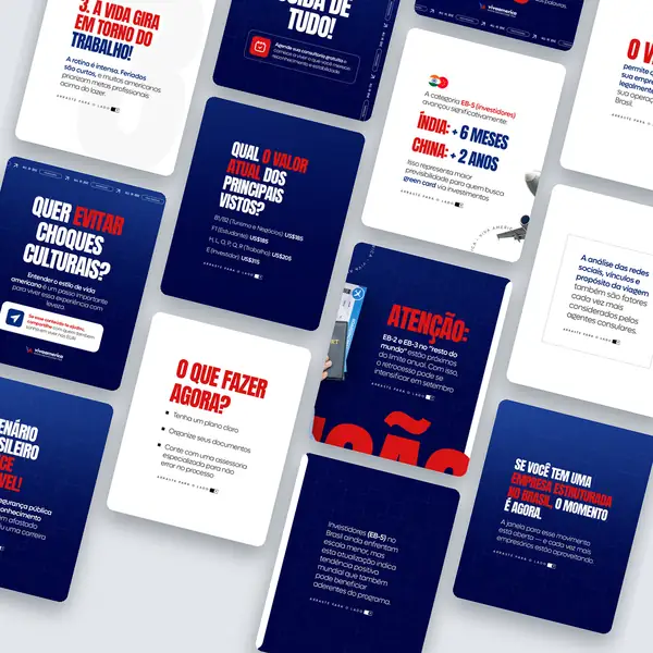 Viva América: artes para redes sociais criado pela Contém Design